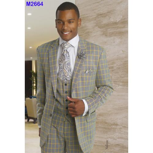 E. J. Samuel Yellow Checker Suit M2664
